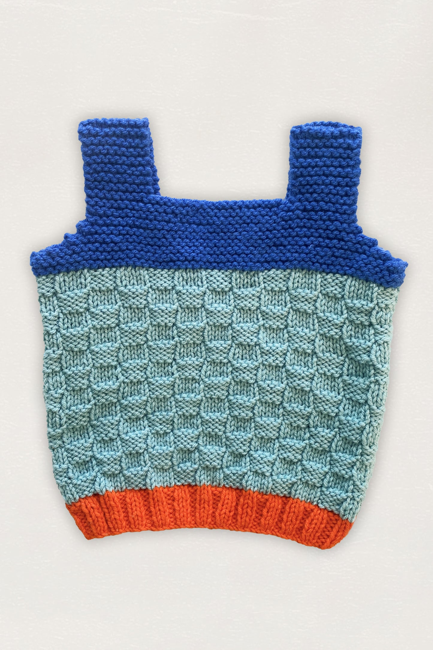 Hand Knitted Vest Acqua - Size 2 years
