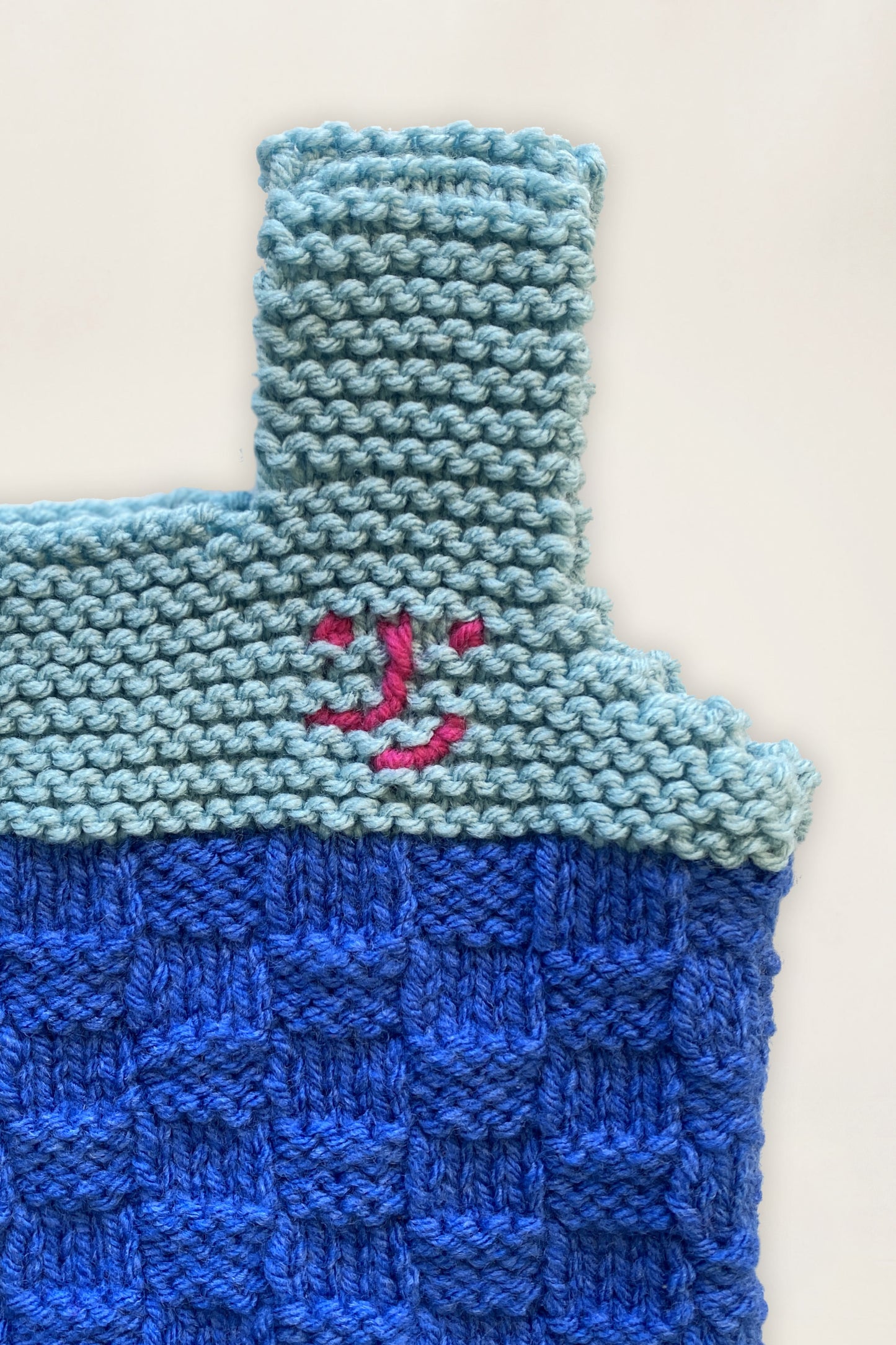 Hand Knitted Vest Blue & Acqua - Size 2 years