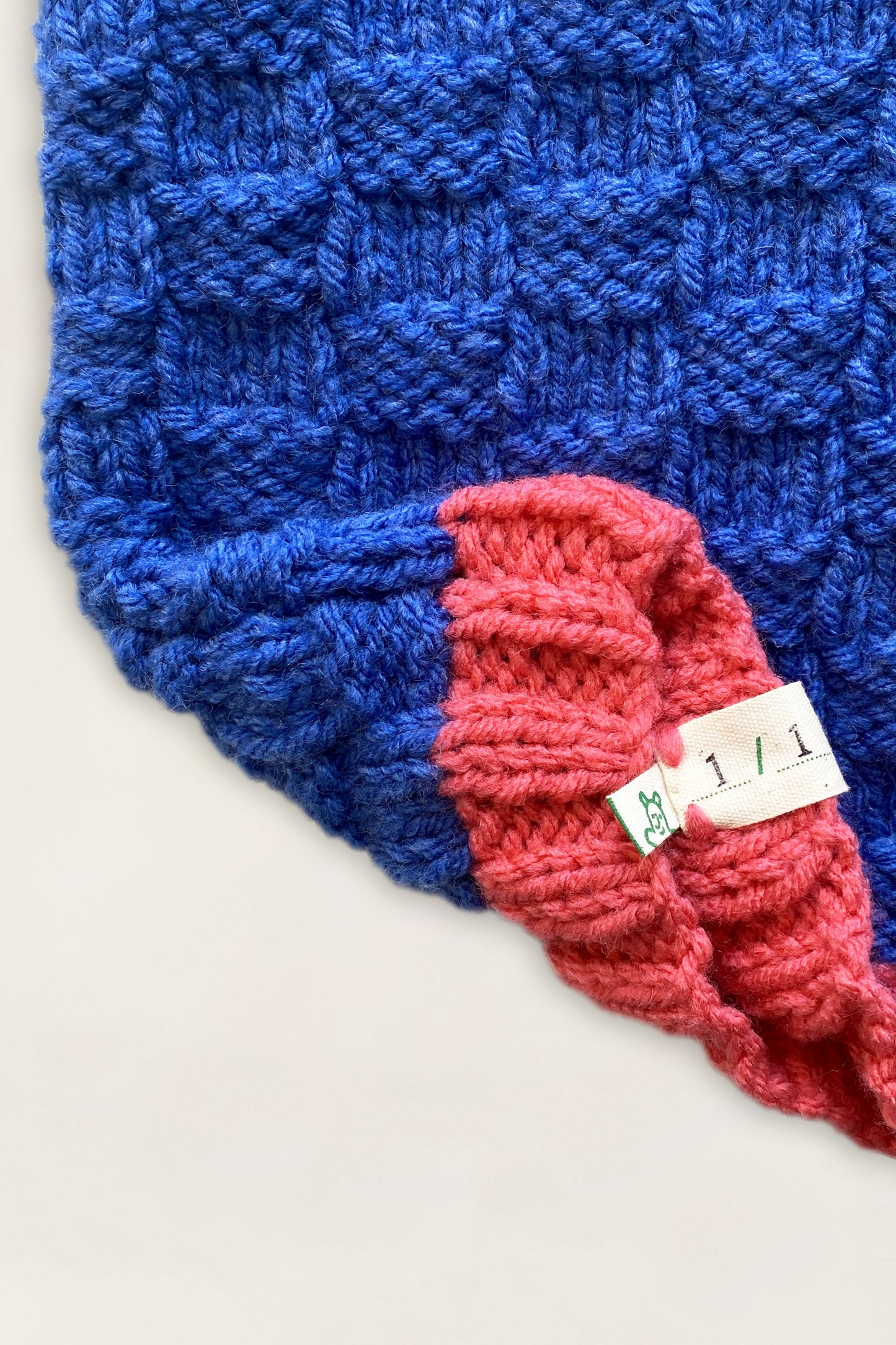 Hand Knitted Vest Blue & Avocado - Size 6 months
