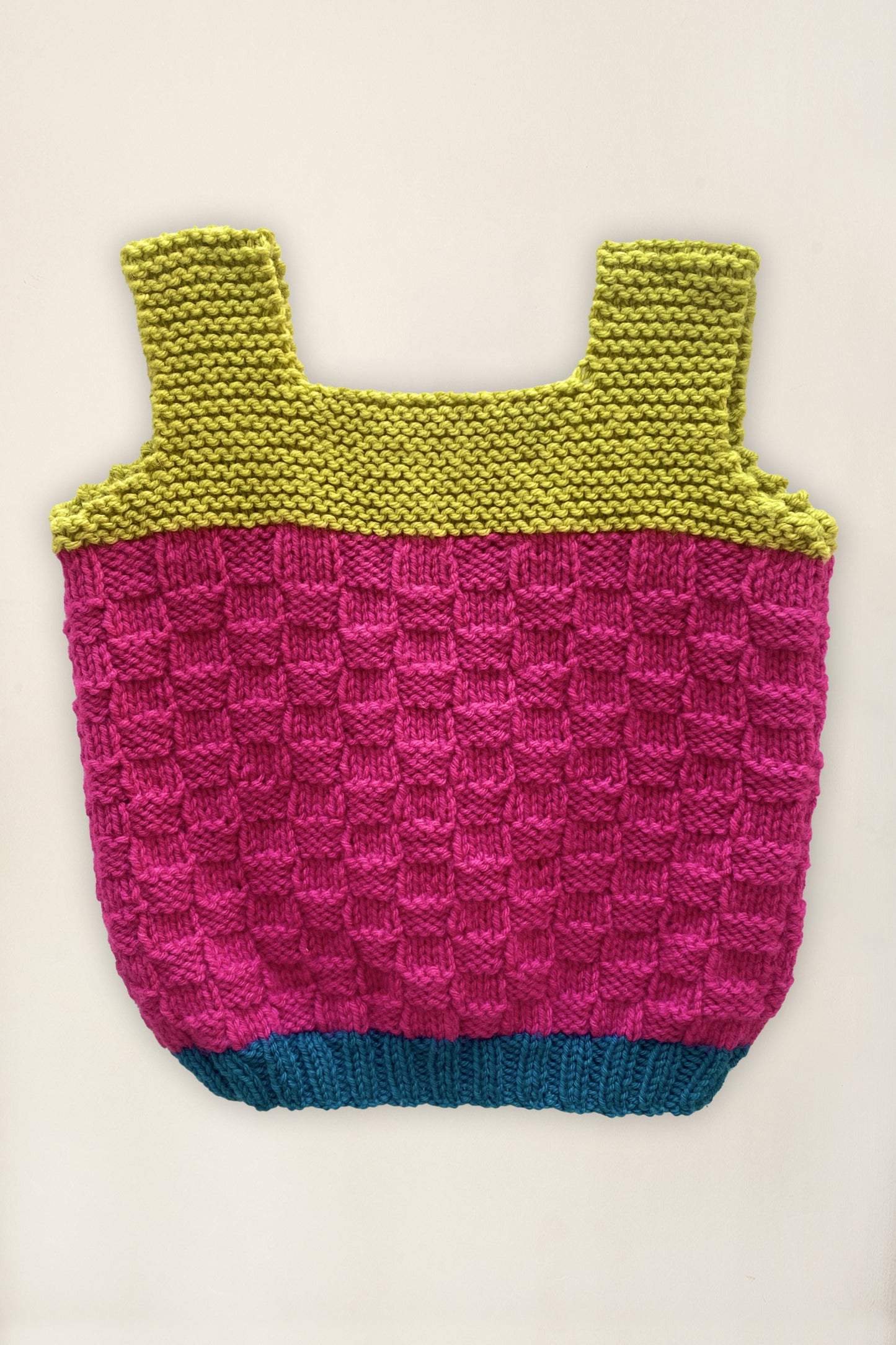 Hand Knitted Vest Magenta - Size 3, size 4